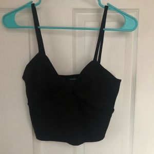 Cropped black tank